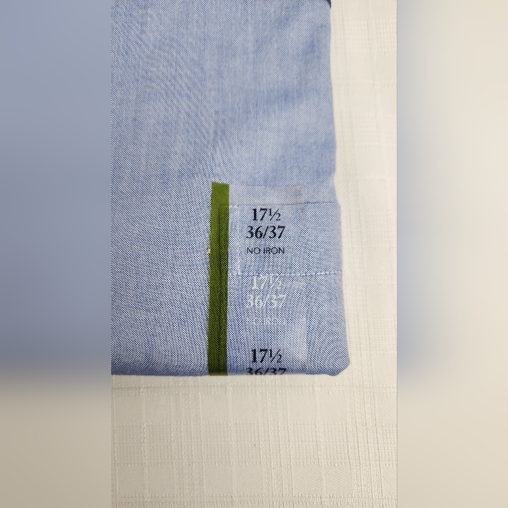 CROFT & BARROW CLASSIC-FIT NO IRON MEN'S DRESS SHIRT Sz 17 1/2 36/37 LIGHT BLUE - Picture 2 of 7